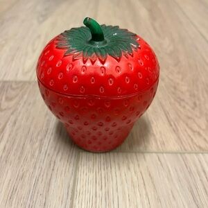 Vintage Hazel Atlas Strawberry Jam Jelly Jar Container Pot 4" Milk Glass